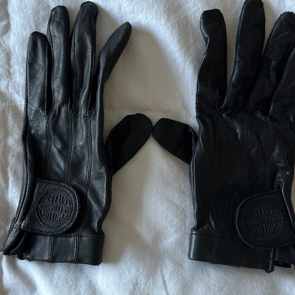 Harley-Davidson Black Leather Riding Gloves